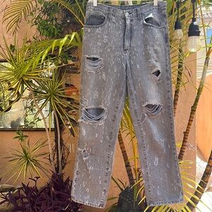 Distressed, gray Carmar denim!